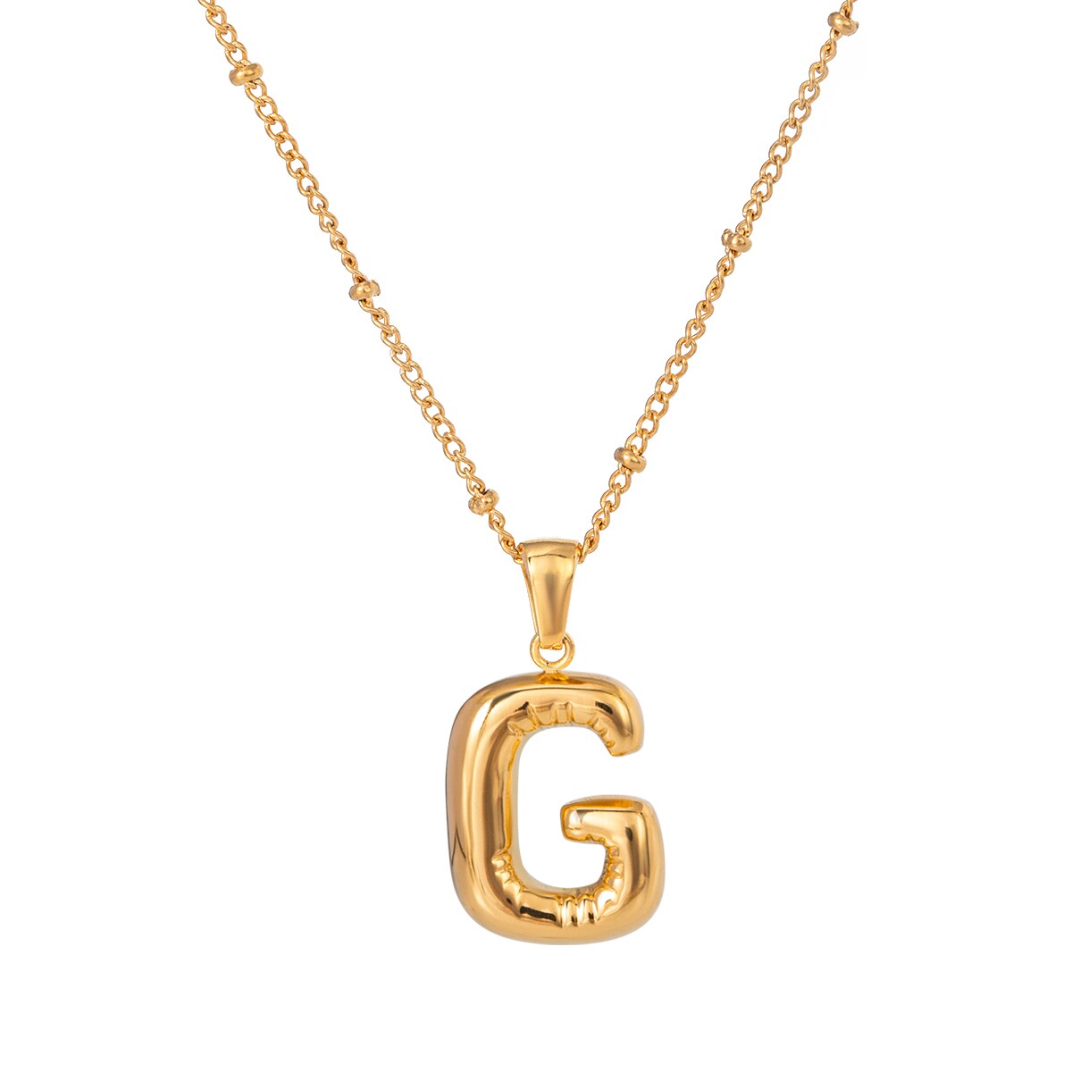 Gold color / 1 Piece Simple Casual Style Letter G Shape Stainless Steel 18K Gold Plated Women's Pendant Necklace Picture19